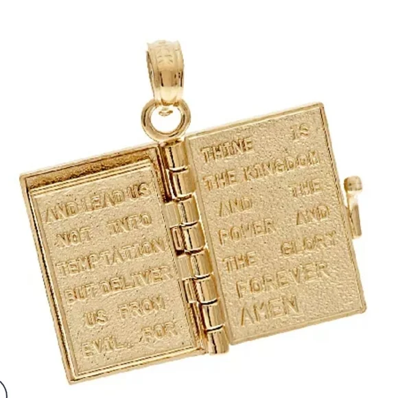 Gorgeous Solid 14k Yellow Gold 3D Bible Pendant Necklace 💛 🙏 - Picture 4 of 8